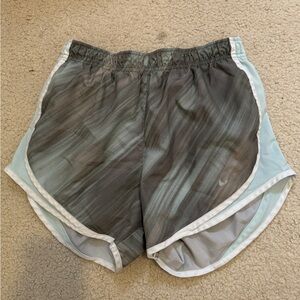 Nike Women's Gray and Blue Athletic Shorts